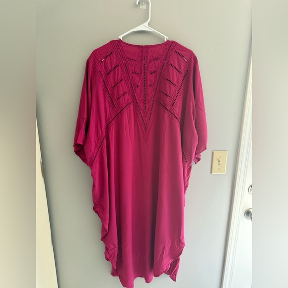 Torrid Dress & Kimono Cardigan Womens SZ 2 1/2 Pink Flowy MIDI Draped Front - Picture 12 of 14